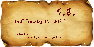 Ivánszky Baldó névjegykártya